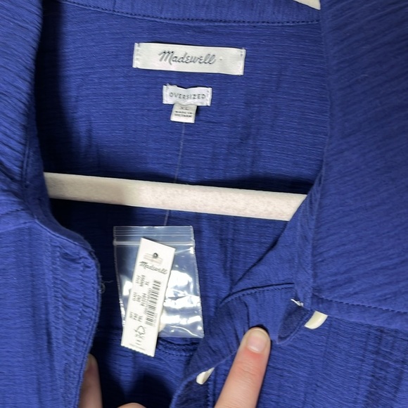 Madewell NWT Superoversized Shirt Jacket Shacket Sz XL Pockets Layers - Picture 9 of 13